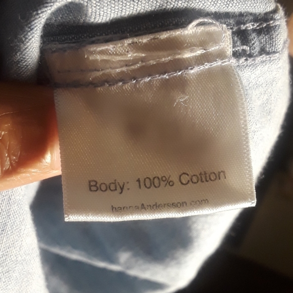 hannaAndersson button down collar light denim top - Picture 9 of 10